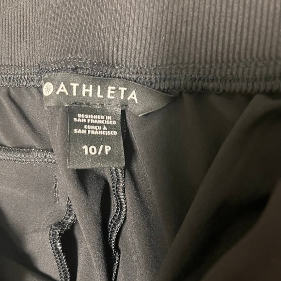 Athleta Brooklyn Mid Rise Ankle Joggers Pant Black Tapered Travel 10P Stretch - Picture 6 of 8